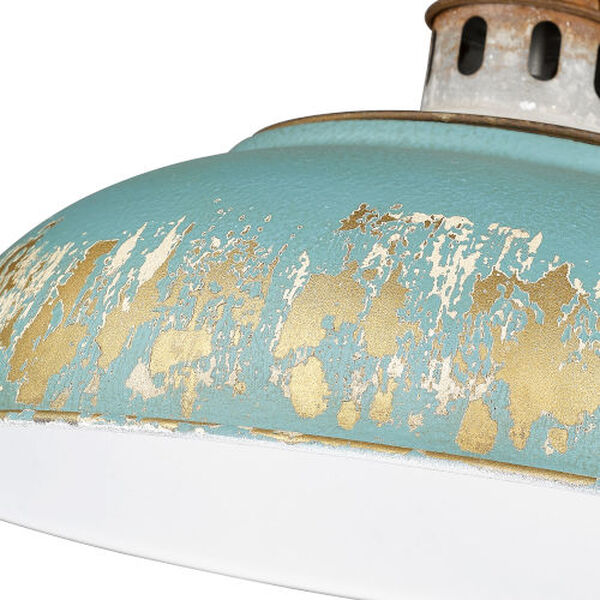 Kinsley Aged Galvanized Steel One-Light Articulating Wall Sconce with Antique Teal Shade, image 6